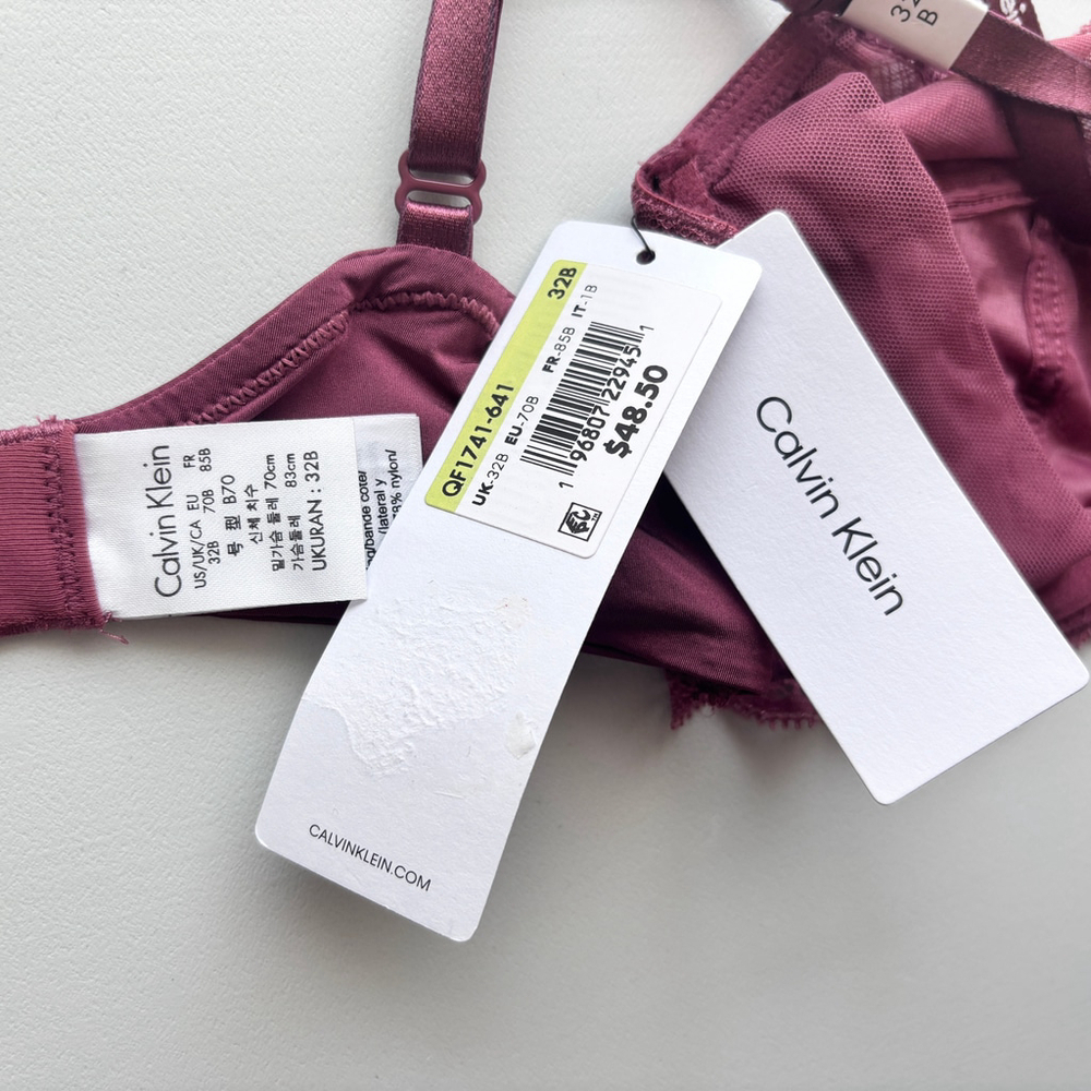 Calvin Klein Women's Size 32B Seductive Comfort With Lace Full Coverage Bra NWT - Picture 6 of 7